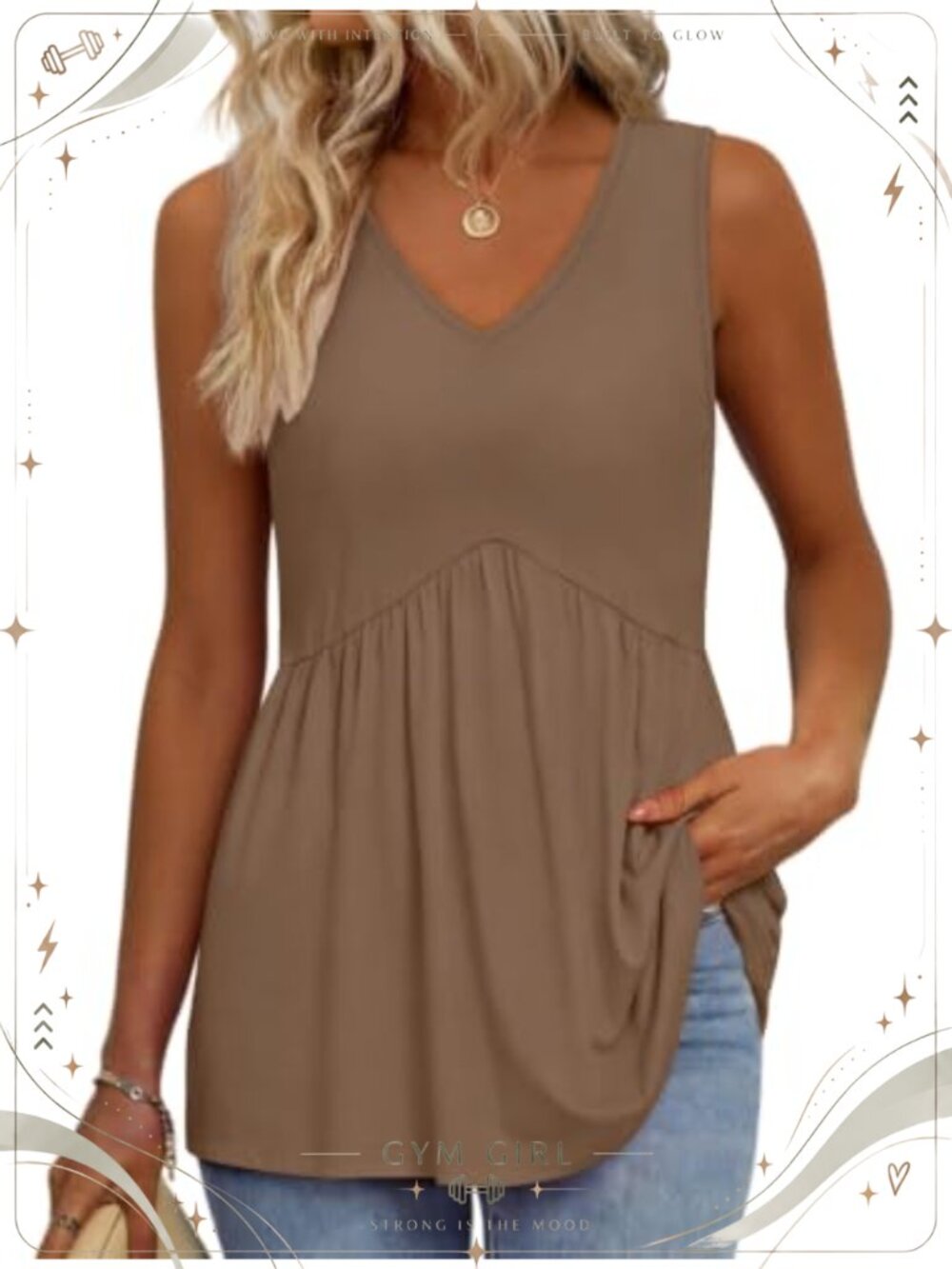 Womens Flowy Peplum Tank Top Sleeveless V Neck Babydoll Summer Tunic